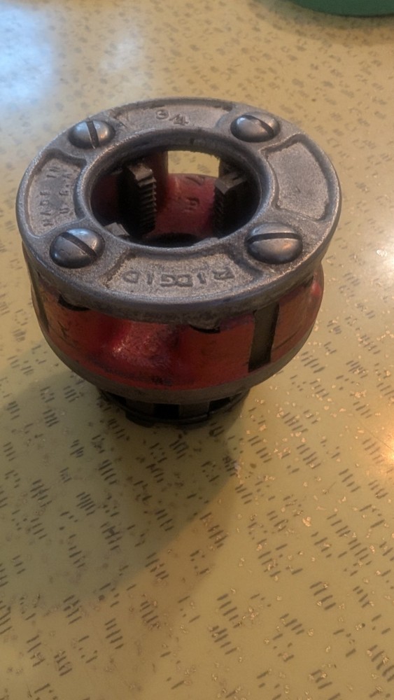 RIDGID 3/4&Prime; Pipe Threading Die Head Threader NPT Plumbing Tool USA Made