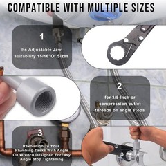Angle Stop Removal Tool Plated Steel Angle Stop Wrench And Double Ended