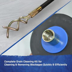 FAIDRSET12 9M Drain Rod Set &ndash; 10 Rods, Plunger & Worm with Brass Connectors