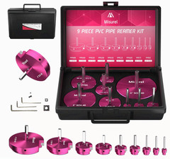 9 Pcs PVC Pipe Reamer Kit, 1/2&Prime;-4&Prime;, 2 Carbide Inserts, SCH40 Plumbing Tools