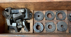Vintage REED Mfg. Co. Pipe Die Threader Set No. 2 AP Dies and Wood Box