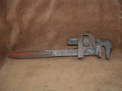 VINTAGE ANTIQUE 14&Prime; & 8&Prime; SET OF 2 PIPE WRENCHES HD DROP FORGED STEEL MADE IN USA