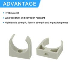 100Pcs U-Shaped Water Pipe Clamps, PPR Pipe Clips Fit for 32mm/1.26&Prime; OD, Grey