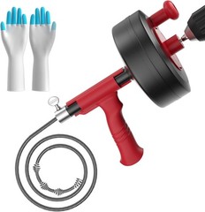 25ft Flexible Steel Drain Auger with Drill Adapter &ndash; Dually Manual & Powered