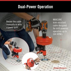 Professional Drain Cleaner POWER SPIN+ Auto-Feed 25ft Drill Compatible