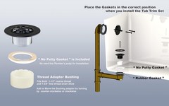 Matte Black Trip Lever Tub Trim Kit Set with 3 x 0.5 x 3 inches, Matt