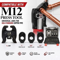 Rotatable Press Jaws Ring Set PROPRESS 1/2&rdquo; 3/4&rdquo; 1&rdquo; Pipe For Milwaukee M12