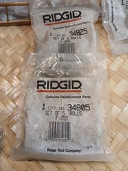 Ridgid Lot 38105,37910,32112 44077,34805,34825& Threader, Dies, Bearings&Rolls