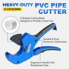PVC Pipe Cutter up to 2-1/2&Prime; Ratchet Pipe Cutter Heavy-Duty Pex Cutting Tool PEX
