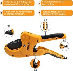 PVC Pipe Cutter, Cuts up to 2-1/2&Prime; PEX, PVC, PPR, Plastic Hoses& Plumbing Pipes,