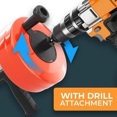 Revolutionary 50 FT Drain Auger &ndash; Effortless Unblocking with Drill Attachment