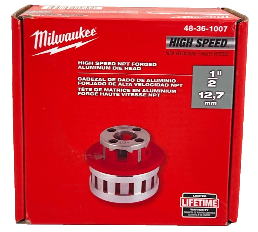 Milwaukee 48-36-1007 1/2&Prime; High Speed NPT Forged Aluminum Die Head