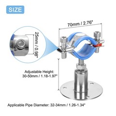 2pcs Pipe Support, Adjustable Height 30-50mm for OD Pipe 32-34mm