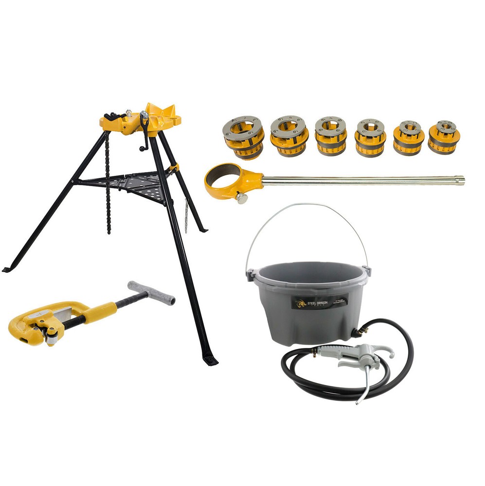 Steel Dragon Tools&reg; 12-R Threader Kit with 418 Oiler 460 Chain Vise & 2A Cutter