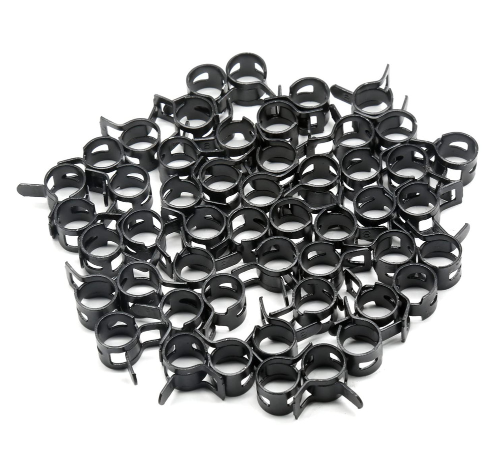 Spring Hose Clamps 5/16&Prime; 8mm Fuel Line Vacuum Silicone Tube Fasteners 50 Pcs Set