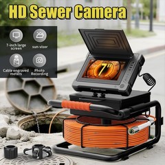30M Sewer Pipe Inspection Camera Drain Pipeline Endoscope Self-Leveling 512Hz 7&Prime;