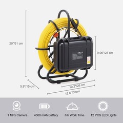 300ft Sewer Camera 9in Screen IP68 DVR for 16GB SD Card