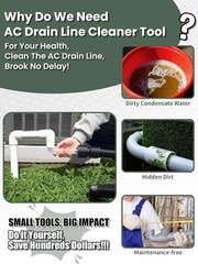 DIY AC Drain Cleaner Tool &ndash; Clear Visibility for Efficient Clog Removal &ndash; Black