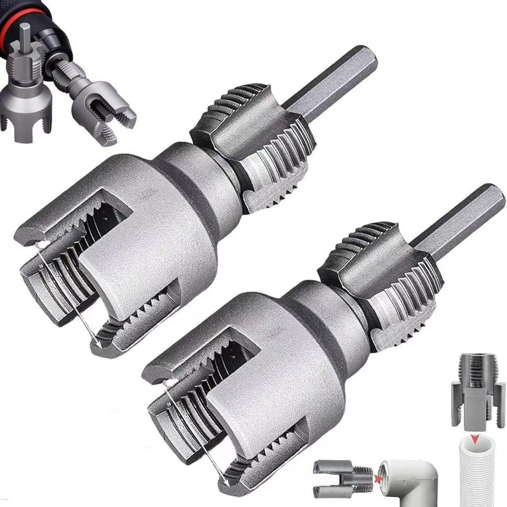 PVC Pipe Threading Tool Kit Dual-Function Internal & External Threader Plumbing