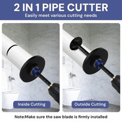 7 Inch PVC Internal Pipe Cutter Kit 5 HSS Blades Adjustable Depth Gauge