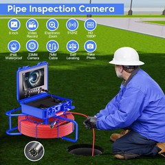 9inch Sewer Camera 60m Pipe Inspection Camera 512hz Self-leveling Meter Counter