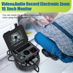 10.1&Prime; 20M Pipe Inspection Camera with 512HZ Locator Meter Counter Keyboard Input