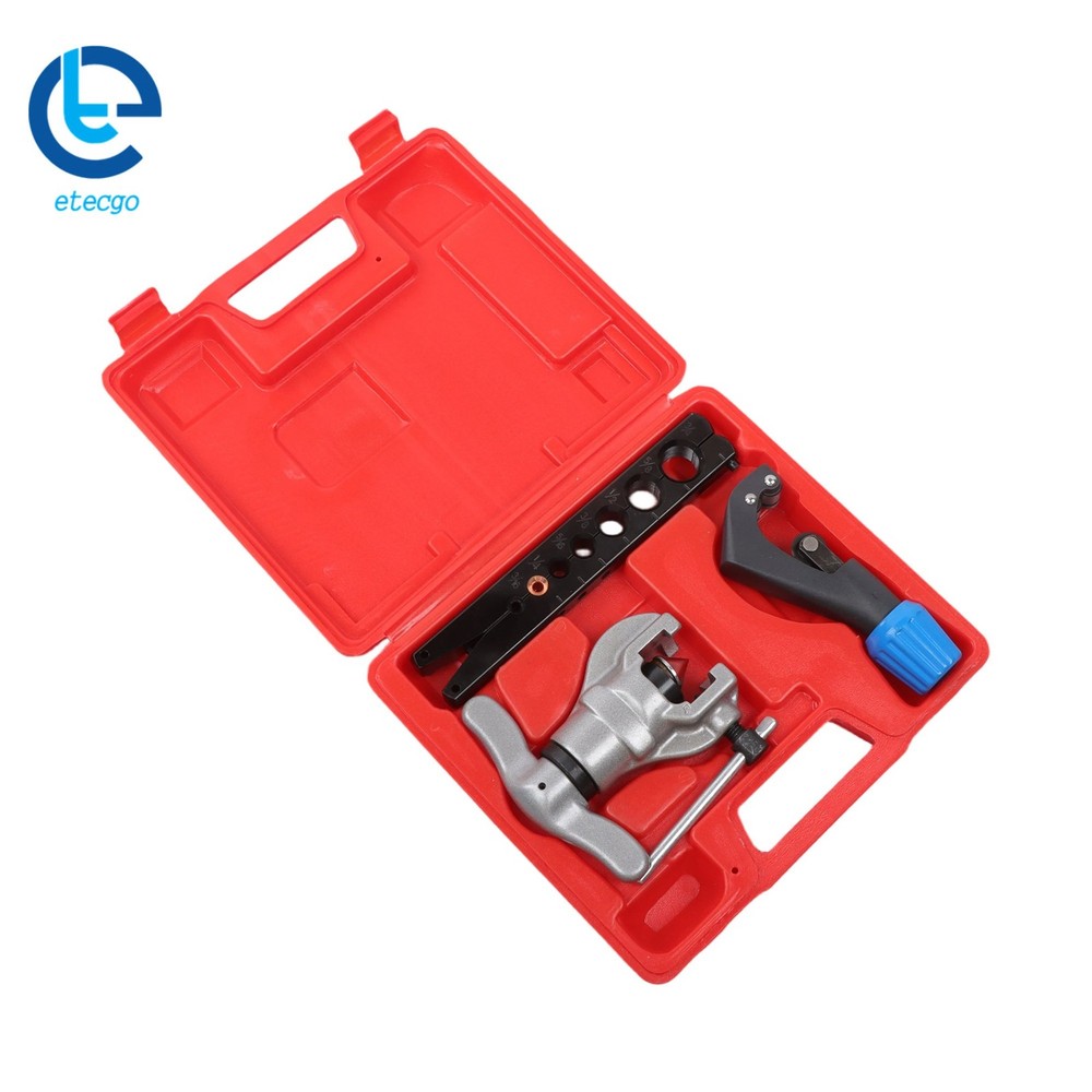 45&deg; Eccentric Flaring Tools Set Tube Cutter Kit Tube Flaring 7 Dies 3/16-3/4 In