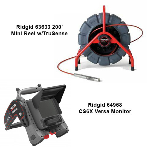 Ridgid 200&prime; MINI Reel with TruSense (63633) CS6X Versa Monitor (64968)