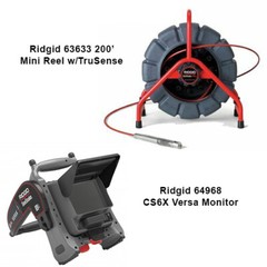 Ridgid 200&prime; MINI Reel with TruSense (63633) CS6X Versa Monitor (64968)