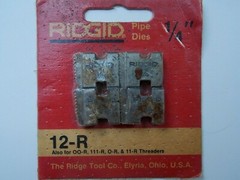 RIDGID 1/4&Prime; NPT 12-R PIPE THREADING DIES REVERSIBLE 111-R 11-R 00-R 37815 RED
