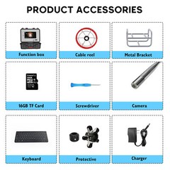 30M Sewer Pipe Inspection Camera Self-Leveling 512HZ Meter Counter 10inch DVR