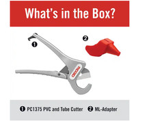 RIDGID PC-1375ML 1/8&Prime; to 1-3/8&Prime; PVC and PEX Cutter w/ Multi-Layer Adapter