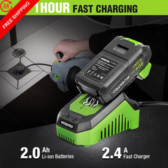 WORKPRO 20V Electric Drain Auger, 25Ft Plumbing Snake Hair Removal Gray