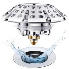 AzWzz Universal Tub Stopper Bathtub Drain 2 x 2 x 2 inches, Chrome Silver