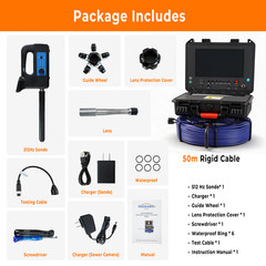 9 In Self-Leveling Sewer Camera 165ft Pipe Inspection Camera w/ 512Hz Locator