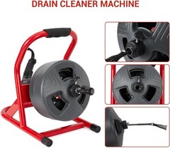 🔥Drain Cleaner Machine 50Ft x 5/16 Inch, Electric Drain Auger with Foot Switch,