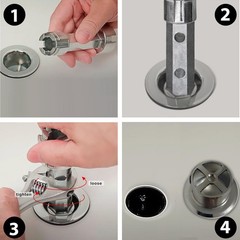 BearHut Tub Drain Remover Wrench Removal Tool Dual Ended Dumbell for Silver
