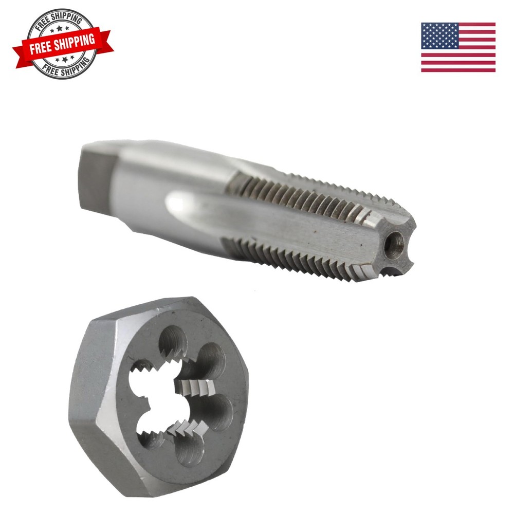 1/4&Prime; NPT Pipe Tap and Die Kit, Carbon Steel Pipe Tap and Pipe Die &ndash; Hex Shape&hellip;