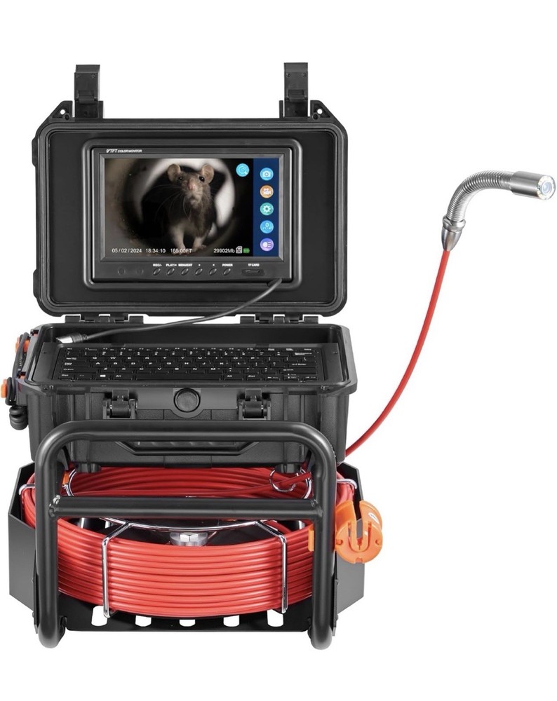 Sewer Camera 165 ft/50m Self-Leveling Drain Camera with 512Hz Touchscreen, 9&rdquo; Sc