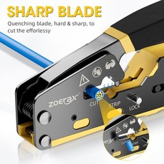 ZOERAX Yellow Crimping Tool for RJ45, RJ11/RJ12 Connectors &ndash; Ethernet Crimp Tool