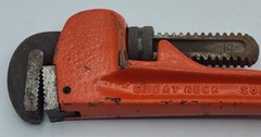 Vintage Great Neck 13&rdquo; Pipe Tool Monkey Wrench PW14 Forged Steel Heavy Duty READ