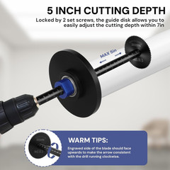 PVC Pipe Internal Cutter Set &ndash; 360&deg; Rotating Cutter, Adjustable Depth Gauge, 5 H