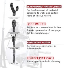 Drain Snake Drill Attachments,8-Piece Drain Cleaner Combination Cutter Heads, Us