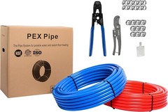 Pex-b Plumbing Tool Kit &ndash; 150ft 1/2 Inch Tubing with Crimping Tool & Cutter