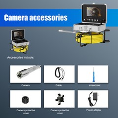 7inch Sewer Pipe Inspection Camera Drain Sewer Pipeline Industrial Endoscope 20m