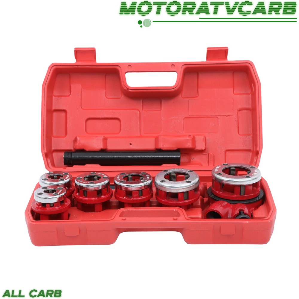 ALL-CARB 6-Piece Set Of NPT 1/4&Prime; to 1-1/4&Prime; Manual Ratchet Pipe Thread Pipe Reel