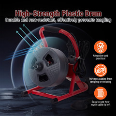 50FT x 5/16 Inch Drain Cleaner Machine, Electric Drain Auger for 3/4&Prime;-3&Prime; Pipes
