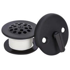 PRIMSOPH Trip Lever Overflow Faceplate Tub Drain Trim Kit with Matte Black