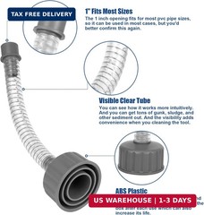 AC Drain Line Unclogger Tool HVAC PVC Drain Cleaner Adapter Clear