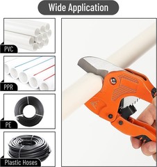Precision PVC Pipe Cutter: Ratchet Design for Effortless Cutting of 1-5/8&Prime; Pipes